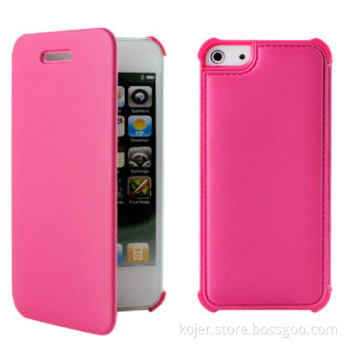 Book Style Flip Mobile Phone Cases for iPhone 5, Magnetic Flap on Top, OEM Orders are Welcome